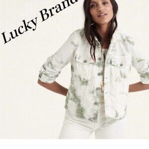 Lucky Brand. Tie Dye sage green and white jean jacket.
Tomboy Trucker. Women XL.